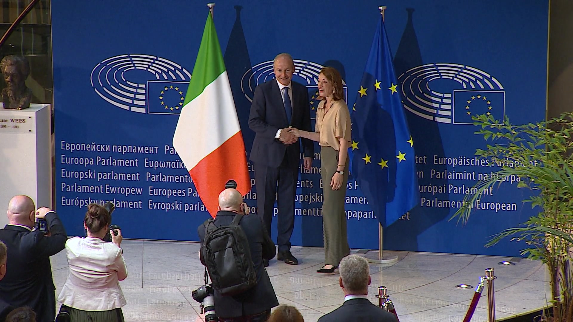 Presentation of the programme of activities of the Irish Presidency: meeting between Roberta METSOLA, EP President and Micheál MARTIN, Irish Prime Minister (Taoiseach) and extracts from the debate